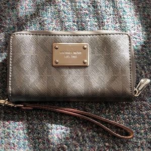 Silver MK Wristlet